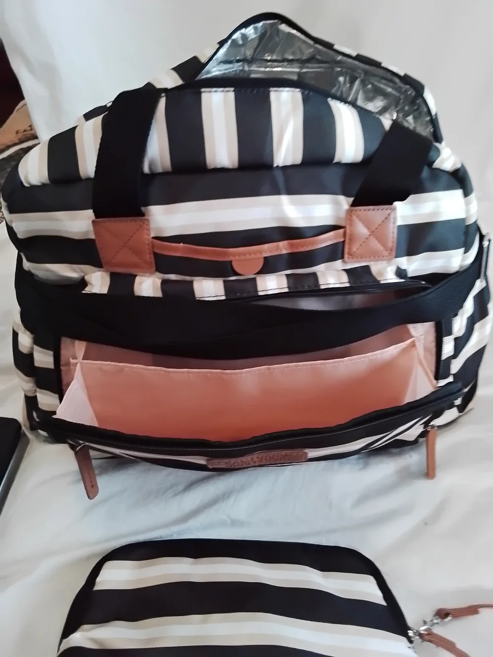 Striped Black & White Weekender Bag